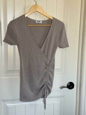 Short sleeve surplice tall top